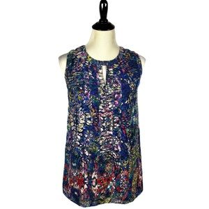 CAbi XS Stained Glass Keyhole Sleeveless Top